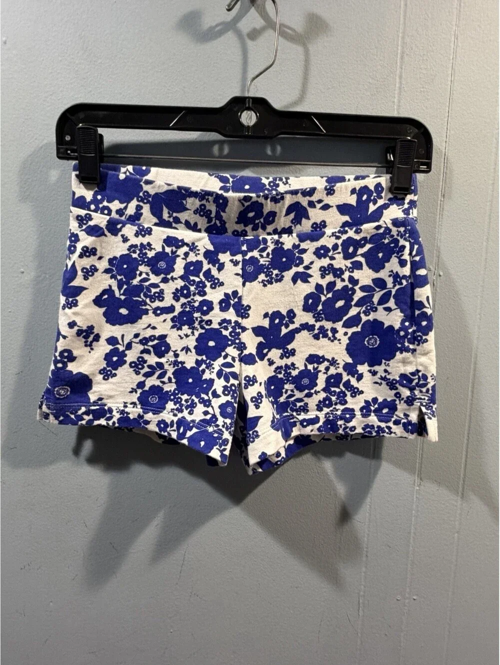 Girls Old Navy Floral Short Size Large (10-12) White/Blue